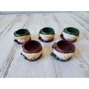 Vintage crazy mountain snowman tea light‎ candle holder Xmas decor